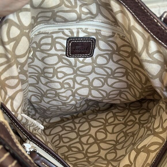 Fossil Leather Hobo Tote Shoulder Bag - Picture 13 of 16